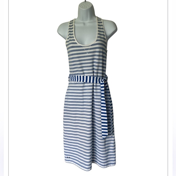 Converse Belted Tank Dress Blue and White Stripes Nautical Excellent Size XS - Picture 7 of 9